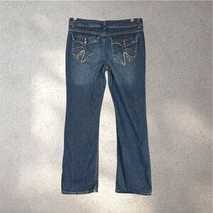 Y2K Gloria Vanderbilt Bootcut Jeans Women's 10S 32x28 Blue Dark Wash Embellished